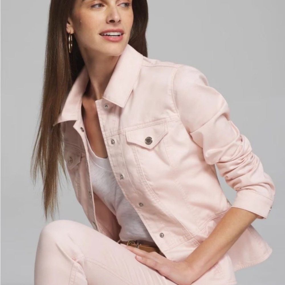 White House Black Market Stretch Sateen Jacket Size 00 - Picture 3 of 5